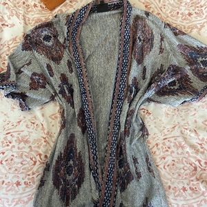 Print Open Cardigan